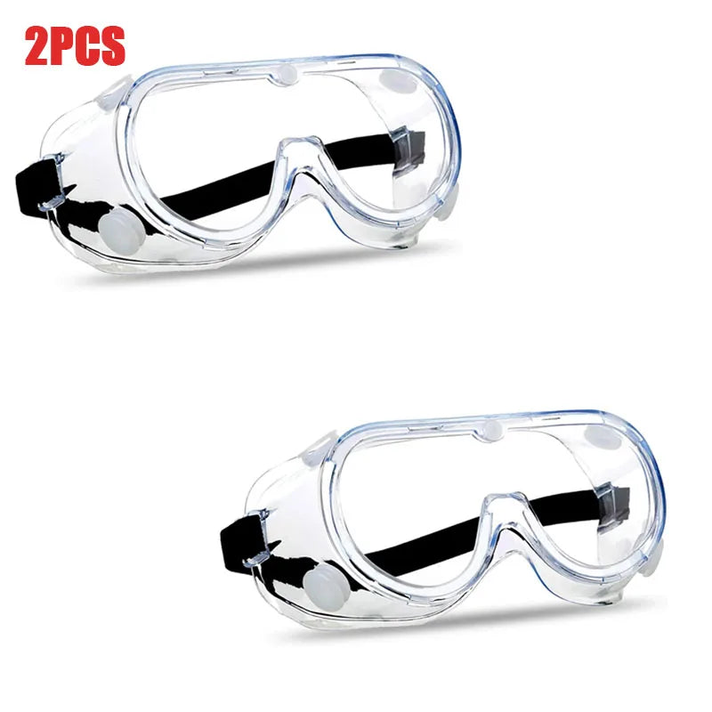 Anti-Fog Safety Goggles | Clear Protective Eyewear, Elastic Strap Safety Goggles Babs 2Pcs