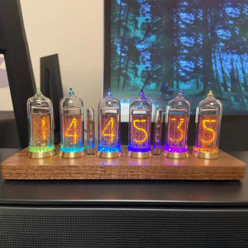 IN14 Nixie Tube Desk Clock – Retro Wood & Bluetooth | Oeny Nixie Tube Desk Clock Babs