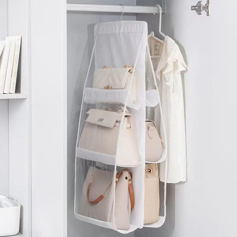 HOMEFISH 4-Layer Hanging Bag Organizer – Dust-Proof Storage Hanging Bag Organizer Babs