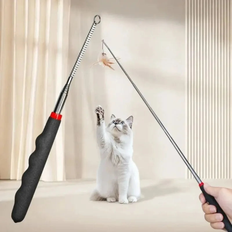 HOMEFISH Retractable Cat Wand Toy – Interactive, 86cm Interactive Cat Toy Babs