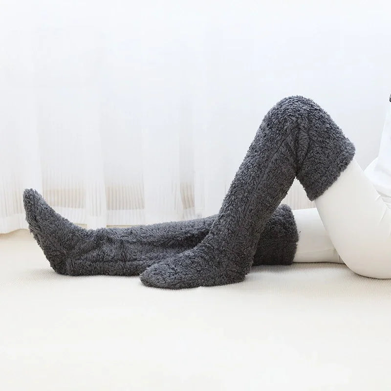 Winter Fleece Toeless Leg Warmers – Thermal Ankle Knee Cover Fleece Leg Warmers Babs Dark Grey 3Pairs
