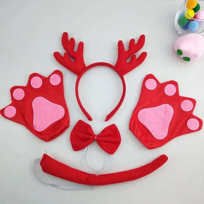 5-Piece Kids Animal Ear Headband & Tail Costume Set Kids Costume Set Babs