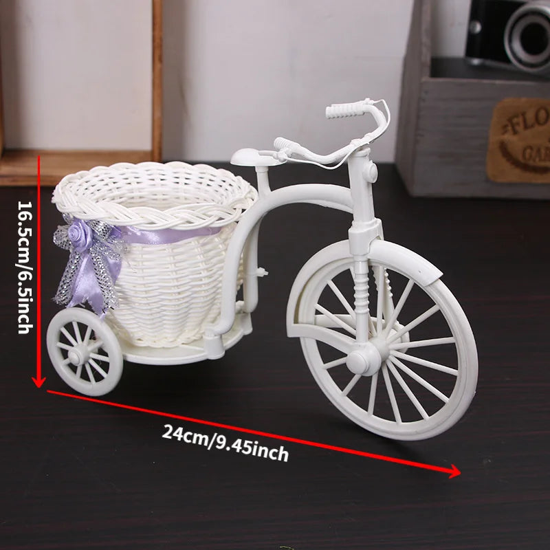 Tricycle Flower Basket – Blue Bike Decoration for Weddings & Home Decorative Flower Basket Babs