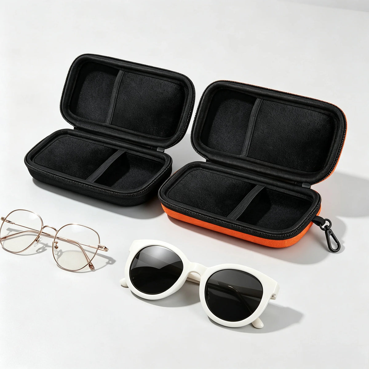 Double Hard-Shell Eyeglasses Case – Dual Sunglasses Organizer Eyeglasses Case Babs