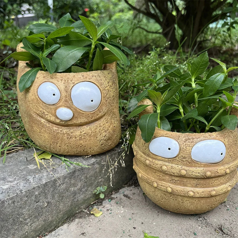 Funny Expression Flower Pot – Novelty Garden Statue Decor Novelty Flower Pot Babs