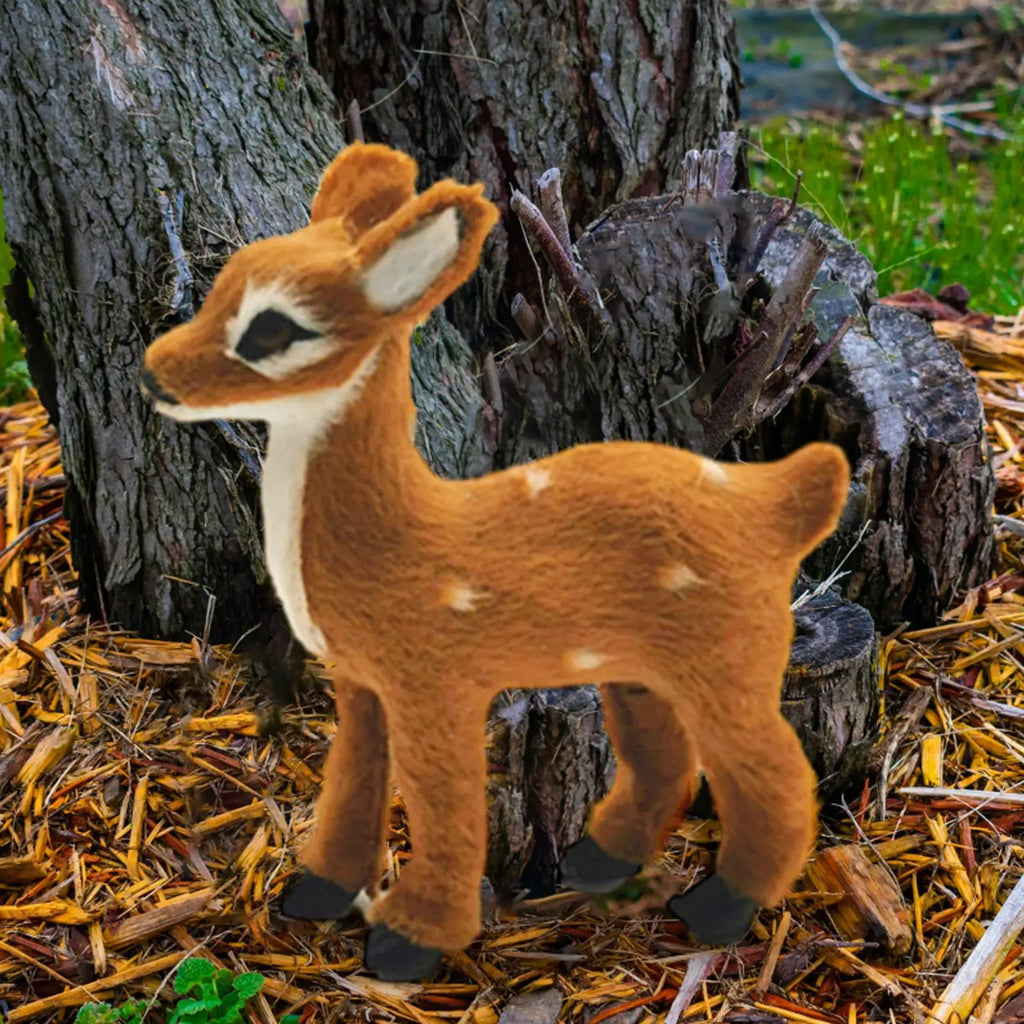 Plush Sika Deer Figurine | Christmas Reindeer Ornament Décor Christmas Deer Ornament Babs