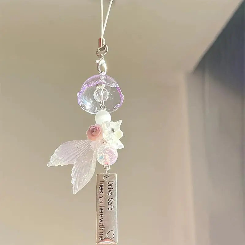 Bellflower Tassel Car Rearview Mirror Pendant Ornament Car Hanging Ornament Babs A15