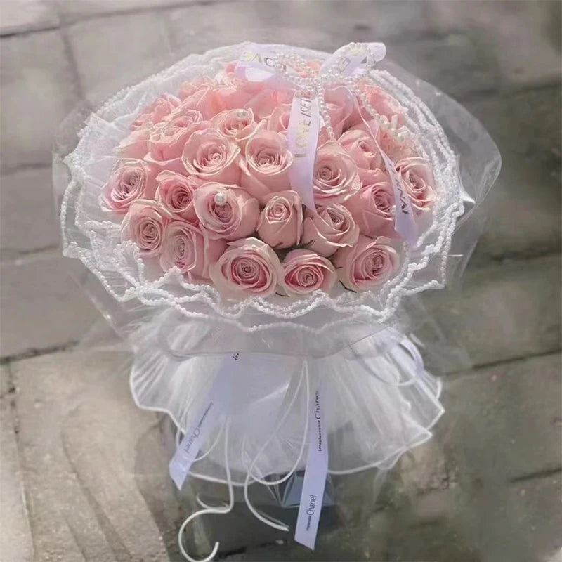 4 Yards Flower Wrapping Lace Mesh Yarn | Bouquet Gift Packaging Gift Wrapping Yarn Babs