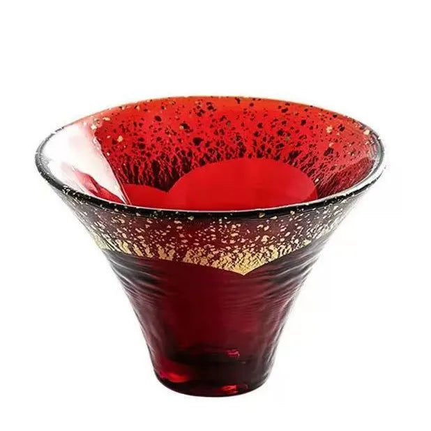 Japanese Mount Fuji Sake Glass – Gold Foil Tea & Cocktail Cup Sake Glass Cup Babs Red 65ml