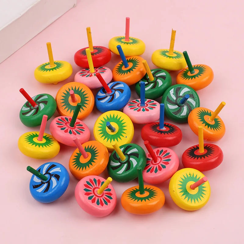 Mini Wooden Spinning Tops 12/24 Pcs – Kids Party Favors & Gifts Kids Party Favor Toy Babs