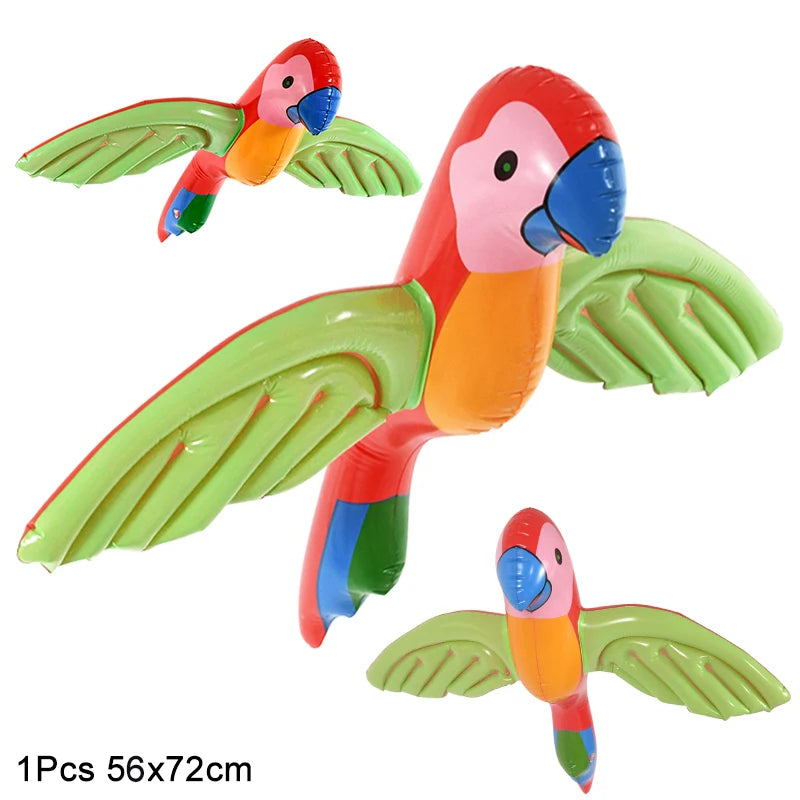 Tropical Party Balloons – Flamingo, Palm Tree & Luau Decor Party Balloons Babs Parrot as picture