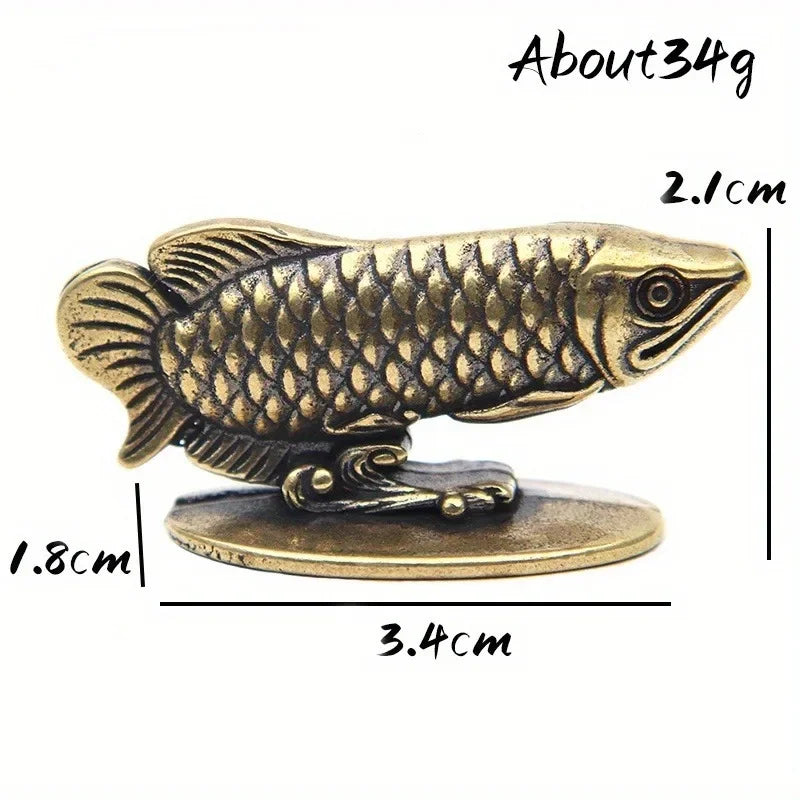Pure Copper Arowana Incense Burner – Lucky Fish Desk Figurine Incense Burner Figurine Babs
