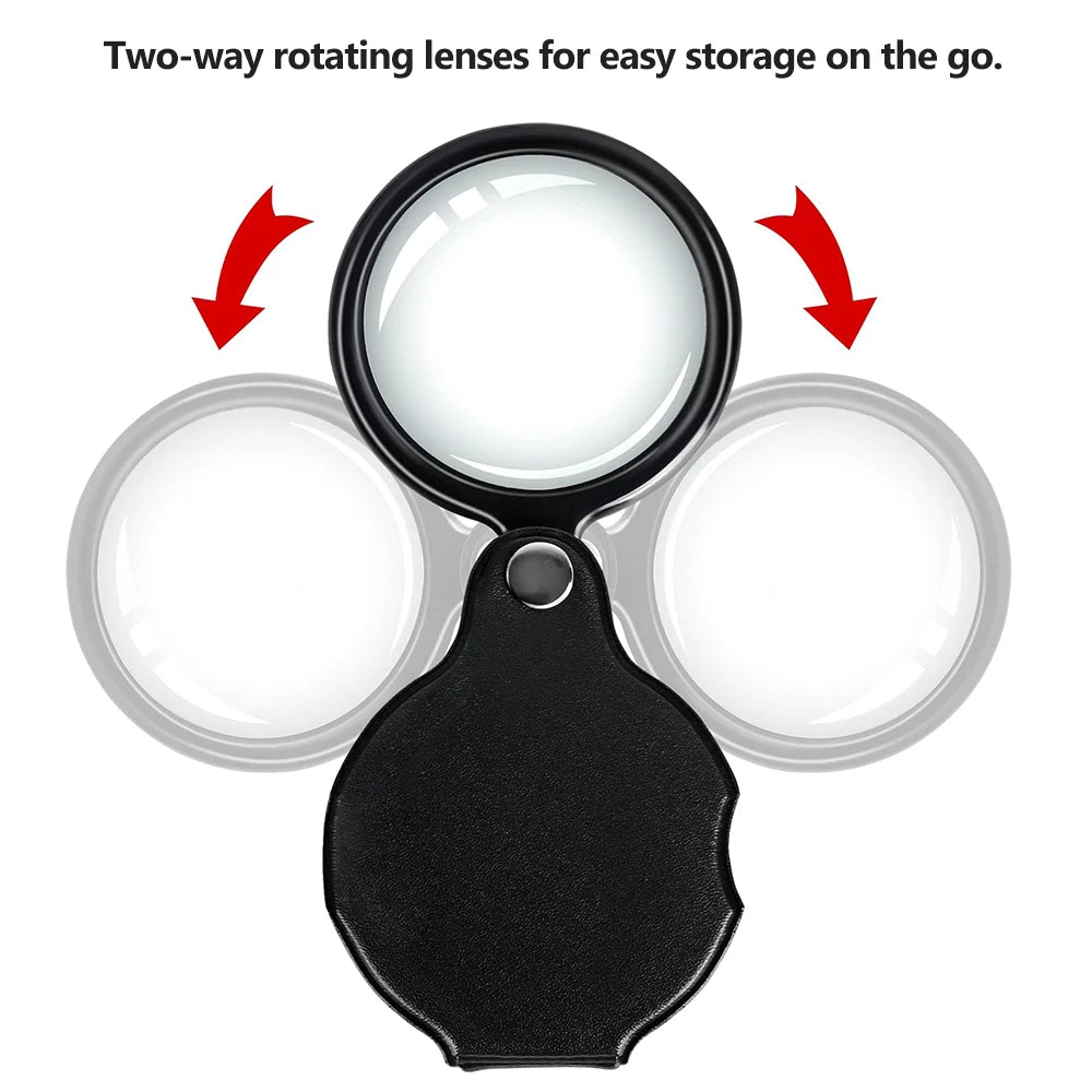 6X 8X Folding Pocket Magnifier – Handheld Loupe 50/60mm Pocket Magnifying Loupe Babs