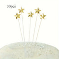 3D Mini Star Cake Toppers – Birthday & Party Decorations Cake Toppers Babs Golden-30pcs