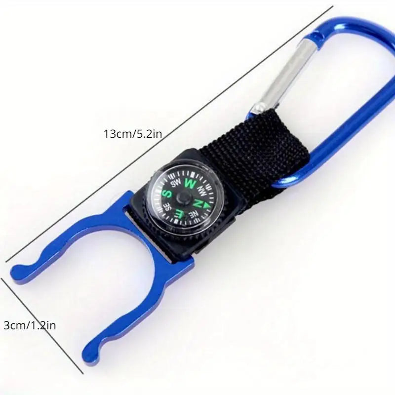 2PCS Carabiner Water Bottle Clip with Compass – Hiking Gear Carabiner Clip Babs