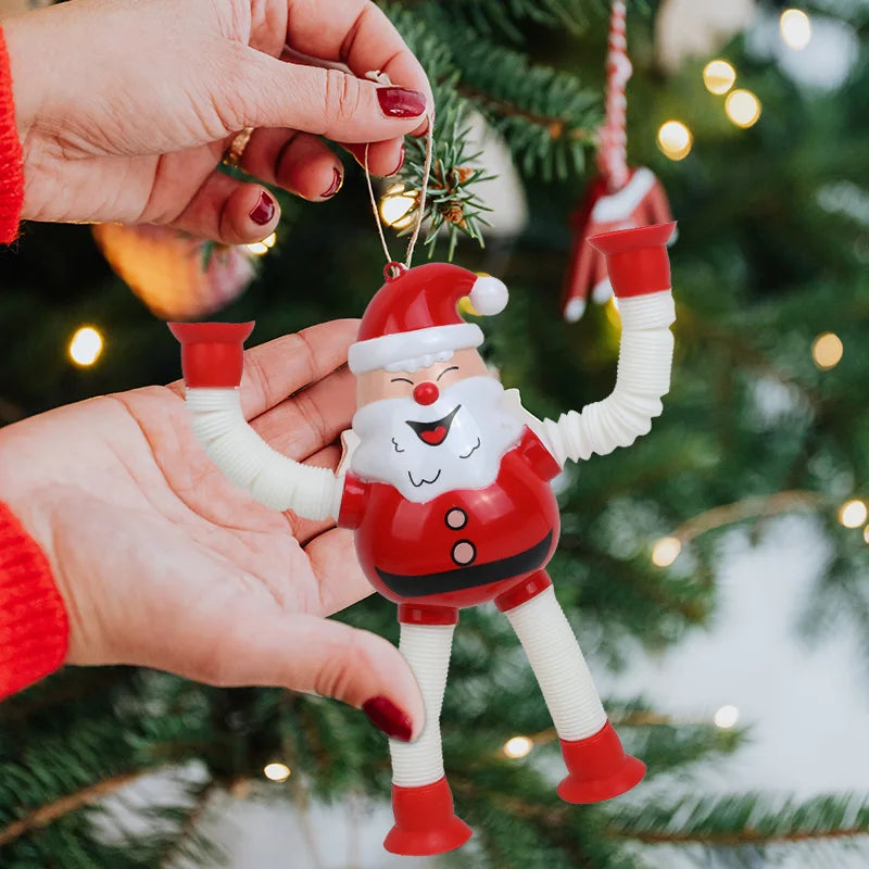 4-Pc Christmas Hanging Ornaments – Santa & Reindeer Suction Cup Set Christmas Ornament Set Babs