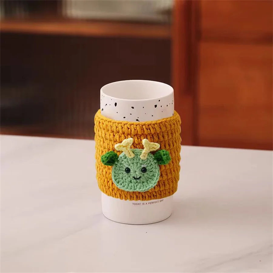 Hand-Knitted Wool Cup Sleeve – Heat-Insulating Drink Cover Wool Cup Sleeve Babs