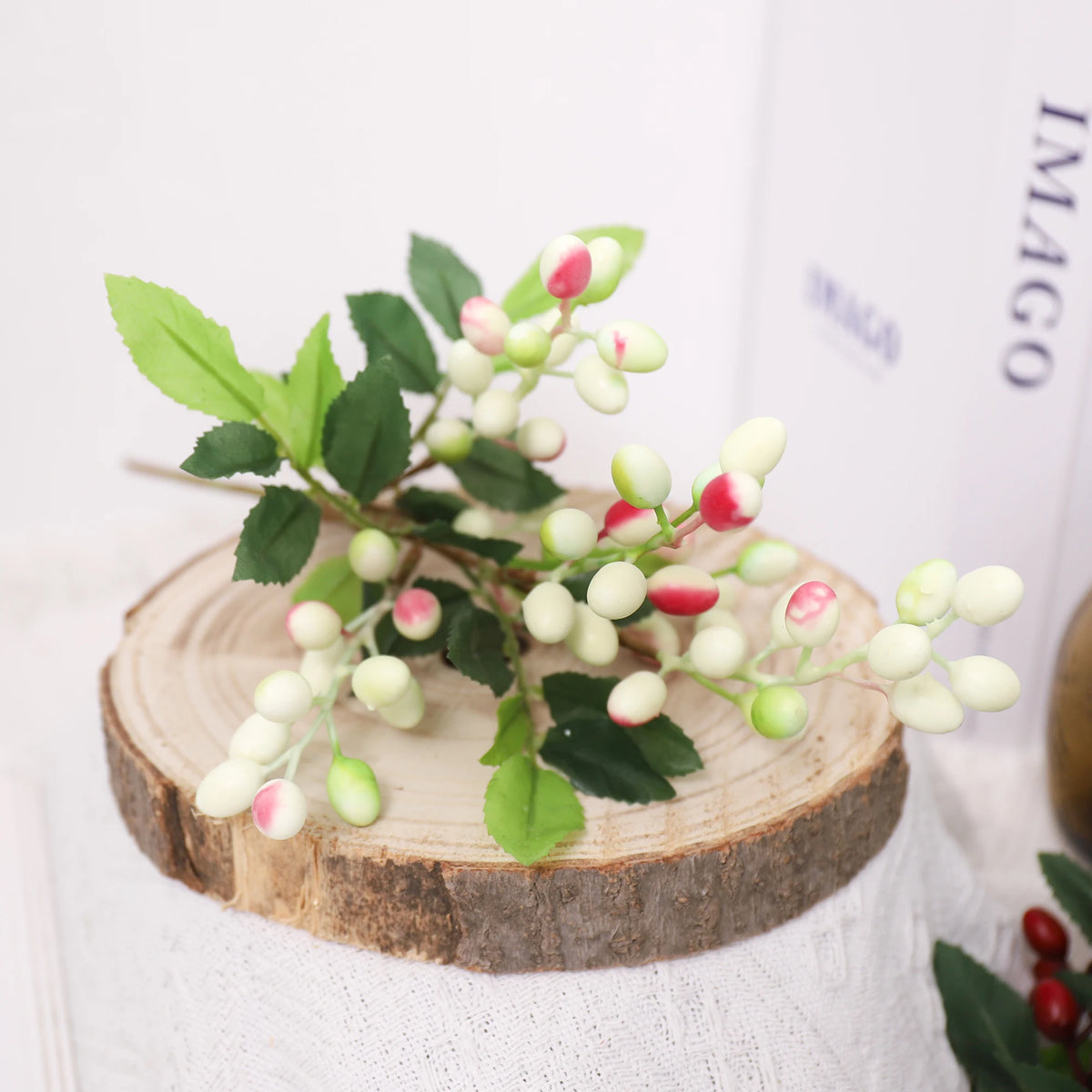 Berry Artificial Flower Branches – Christmas & Wedding Decor Artificial Flower Branch Babs Orange