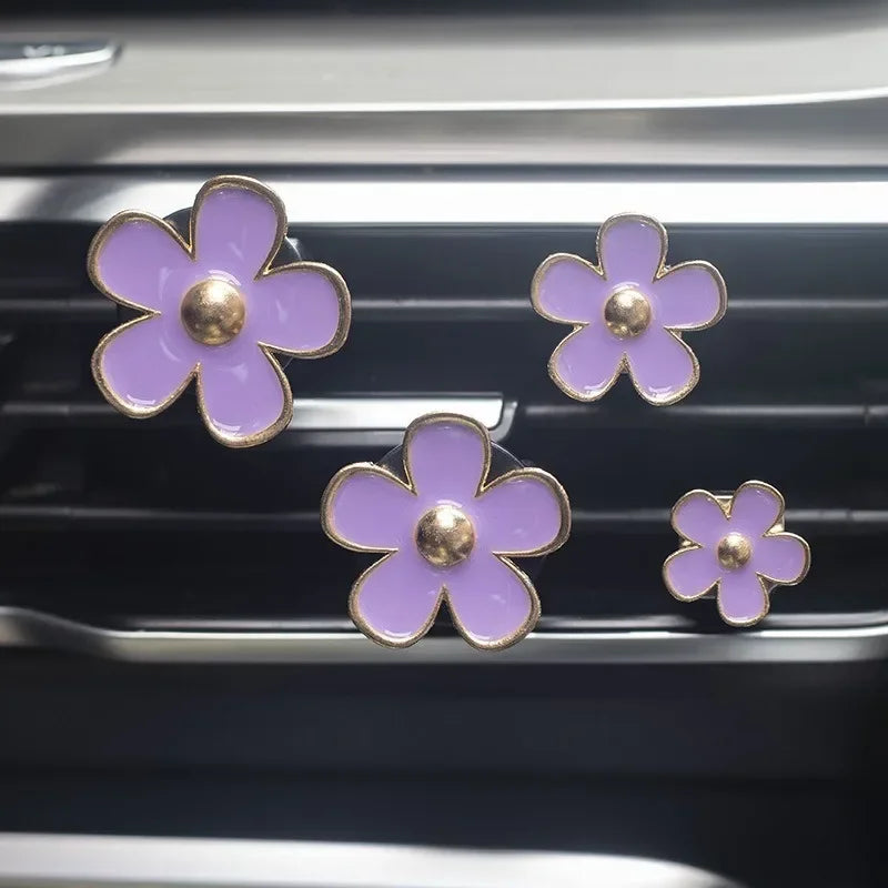 4-Pack Flower Car Vent Aromatherapy Clips | Car Air Freshener Car Vent Air Freshener Babs Purple