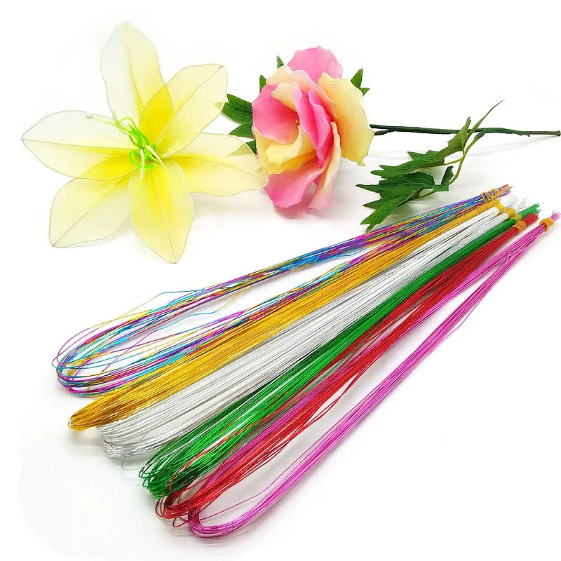 25Pcs 80cm Floral Iron Wire for DIY Nylon Flower Making Craft Floral Craft Wire Babs