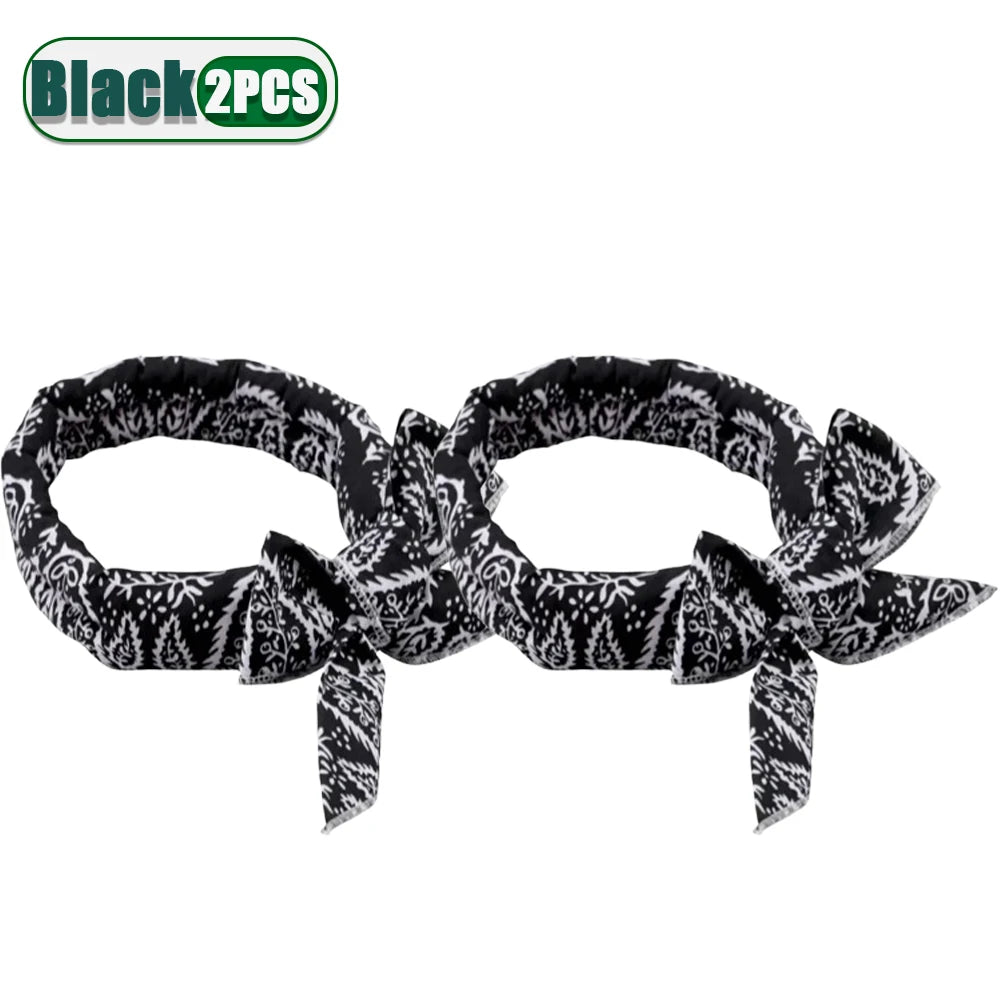Pet Cooling Bandana for Dogs & Cats – Ice Bead Scarf 2-Pack Pet Cooling Bandana Babs Black-2PCS