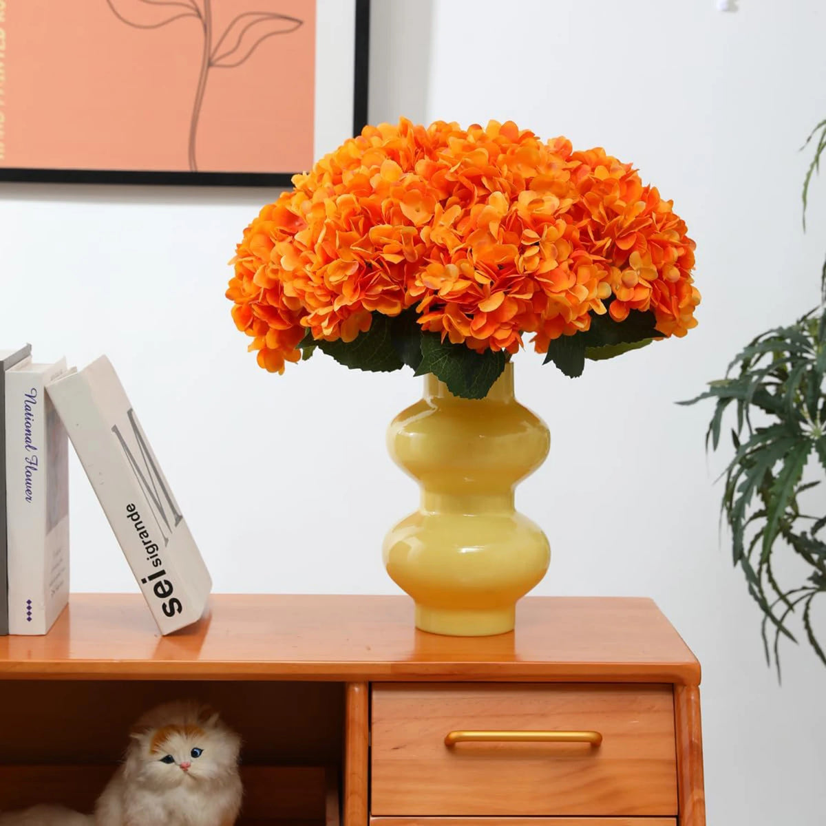 Artificial Silk Hydrangea Bouquets 4/8 Pcs – Long Branch Decor Artificial Flower Bouquet Babs