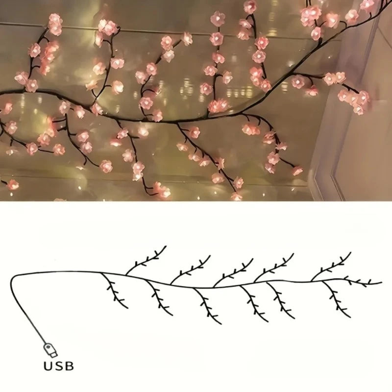 LED Cherry Blossom Branch Lights – Bendable Indoor & Outdoor Décor Decorative Branch Light Babs