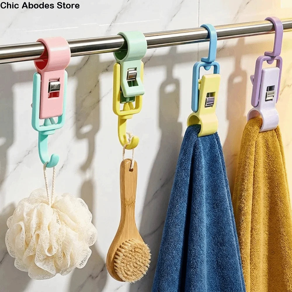 4-Pack Wall Mounted Tube Clamp Clip Hooks – Space Saver Wall Clip Hooks Babs
