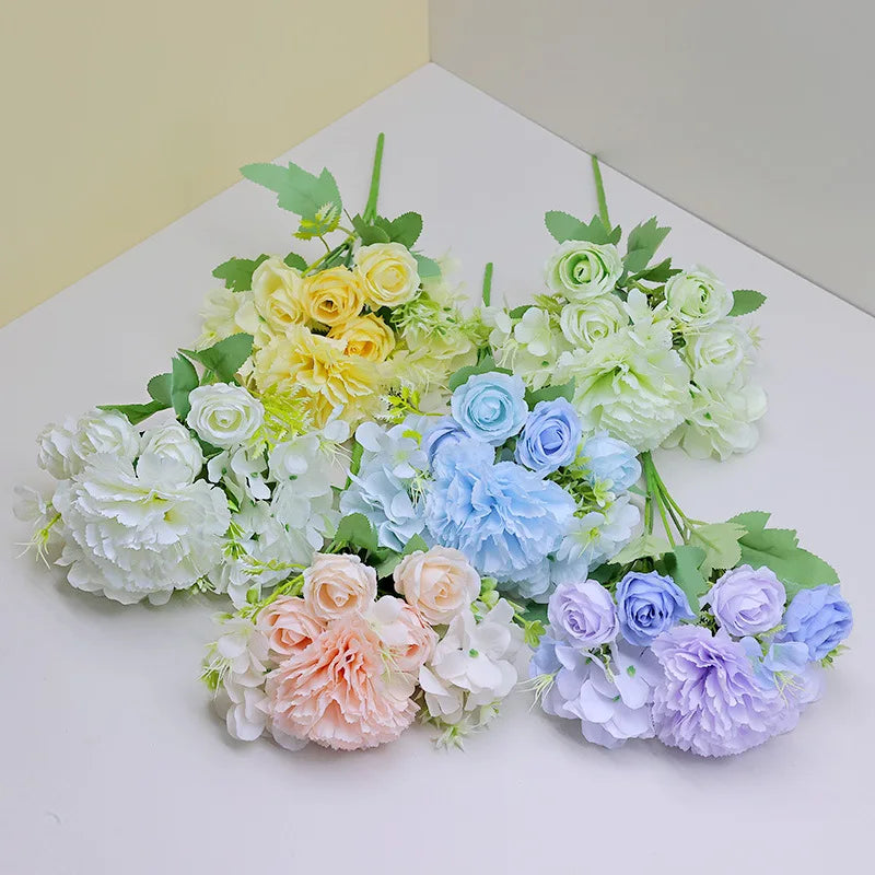 Silk Artificial Carnation Rose Bouquet – Wedding & Home Décor Artificial Flower Bouquet Babs