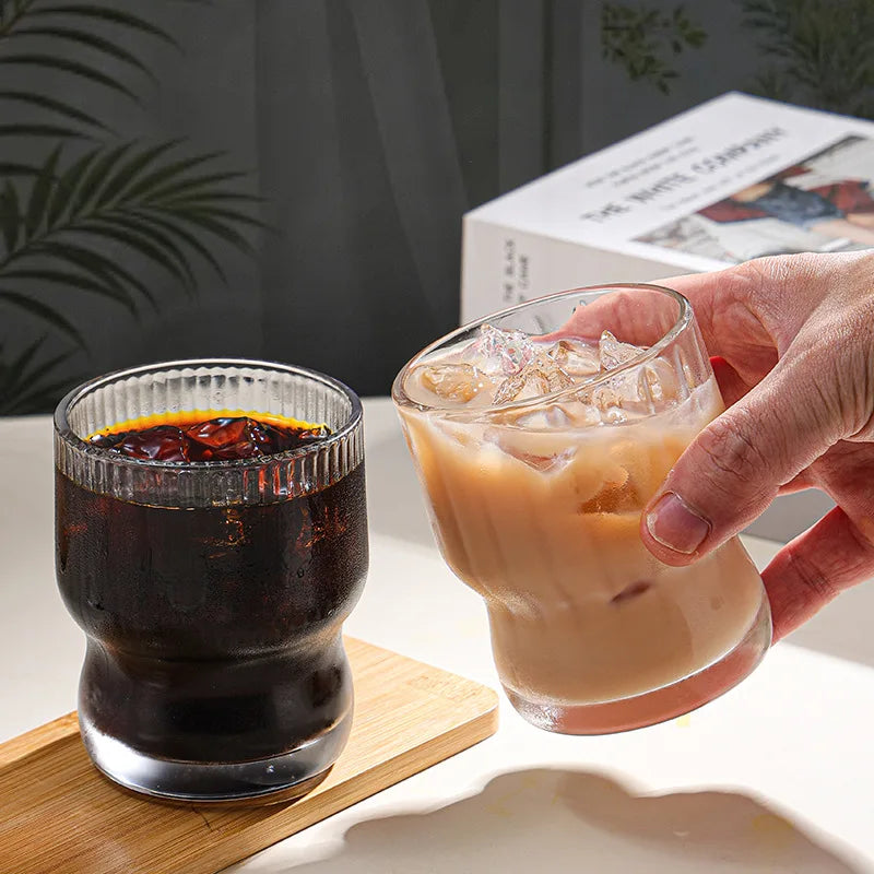 Hammered Glass Cup – Stylish Luxury Drinkware for Home Glass Tumbler Babs