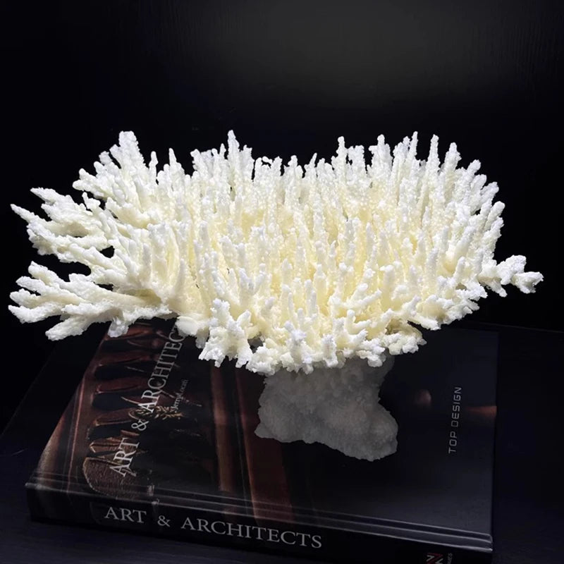 Coral Velvet Resin Figurine | Modern Sculpture Desk Décor Decorative Sculpture Babs