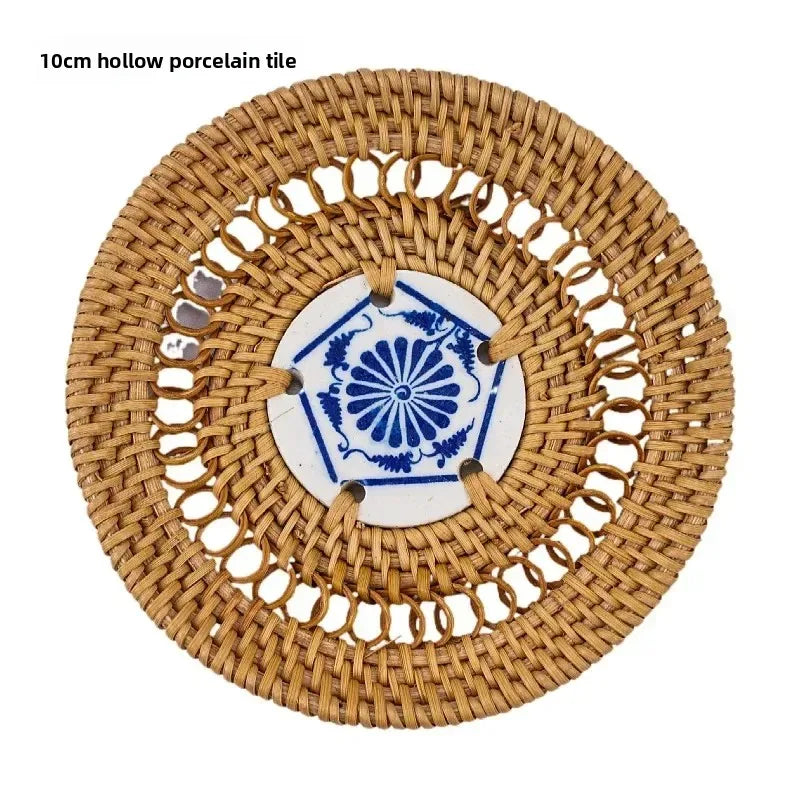 Rattan Woven Placemats – Non-Slip Heat-Insulating Table Mats Rattan Table Mat Babs 10cm As shown Round