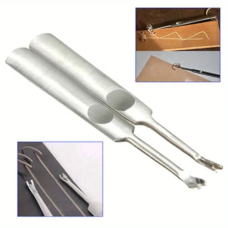 2-Piece Leather Groover & Skiving Tool Set – U & V Shape Leathercraft Tool Set Babs