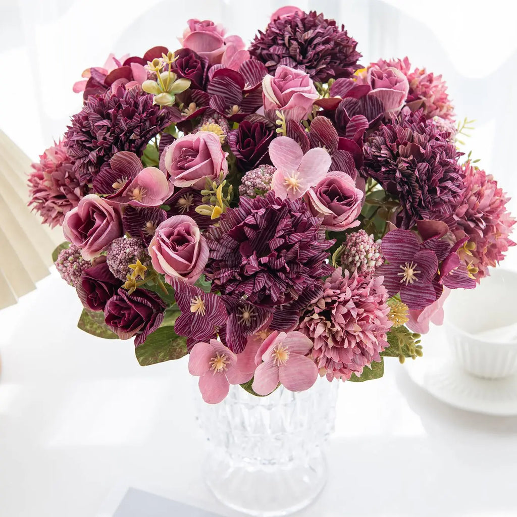 Silk Artificial Rose & Peony Bouquet – Home Decor & Gift Artificial Flower Bouquet Babs