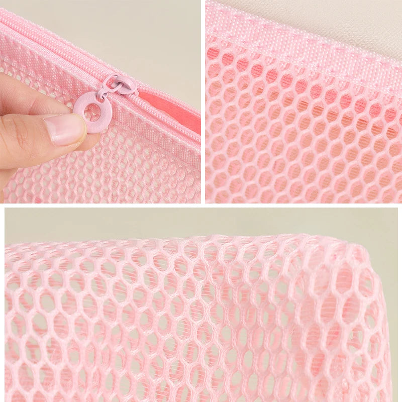 Square Mesh Cosmetic Bag – Portable Zipper Makeup Pouch Cosmetic Makeup Bag Babs