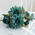 Silk Artificial Dahlia Rose Daisy Bouquet | Home & Wedding Decor Artificial Flower Bouquet Babs 6