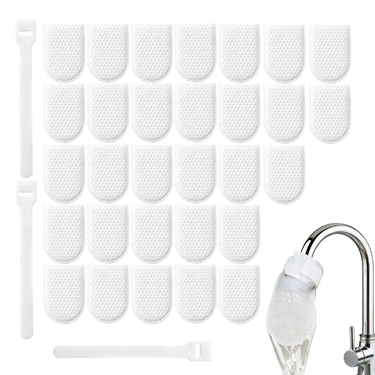 30-Pack Cotton Faucet Filter Bags – Anti-Splash Tap Water Filter Faucet Filter Bags Babs