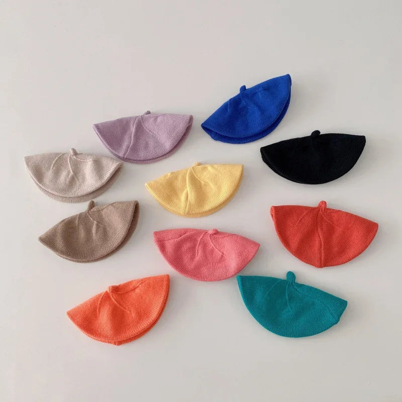 Kids Korean Candy Color Knitted Beret – Boys & Girls 1–3Y Kids Knitted Beret Babs