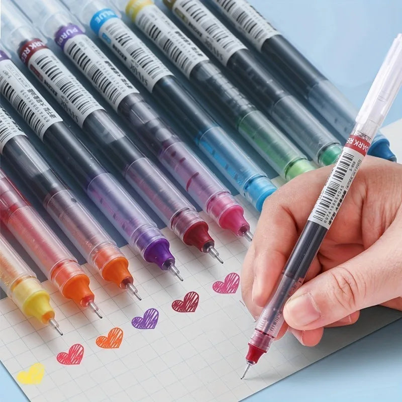 17-Pc Liquid Ink Rollerball Pens Set | 0.5mm Quick-Dry Needle Tip Rollerball Pen Set Babs