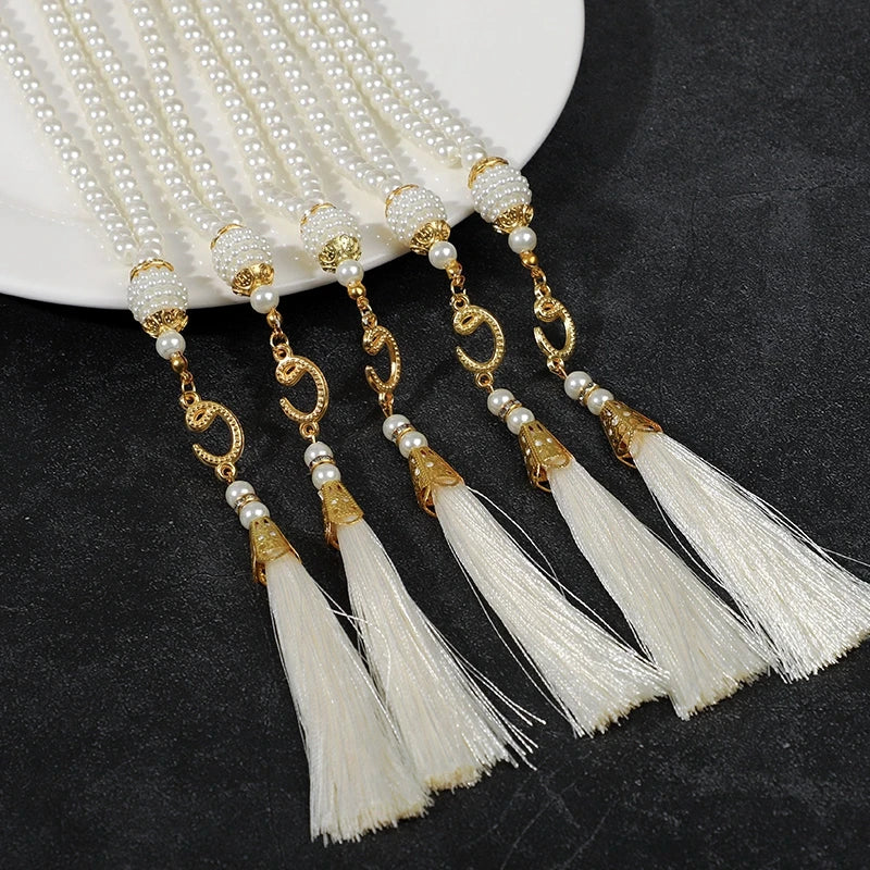 Muslim Prayer Beads 99 Pearl Charm Bracelet – Eid Ramadan Gift Prayer Bead Bracelet Babs White 10Pcs