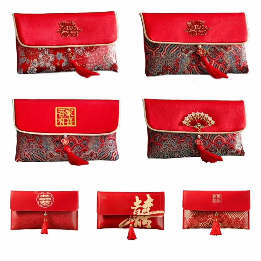 Chinese New Year Lucky Red Envelope with Tassel & Blessing Festive Gift Envelope Babs