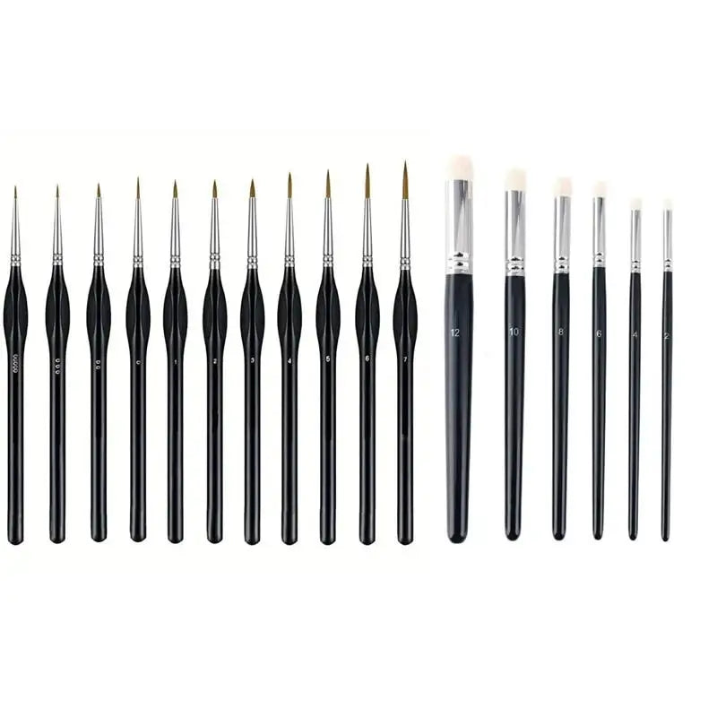 Professional Miniature Detail Paint Brush Set – Acrylic & Watercolor Miniature Paint Brush Set Babs B