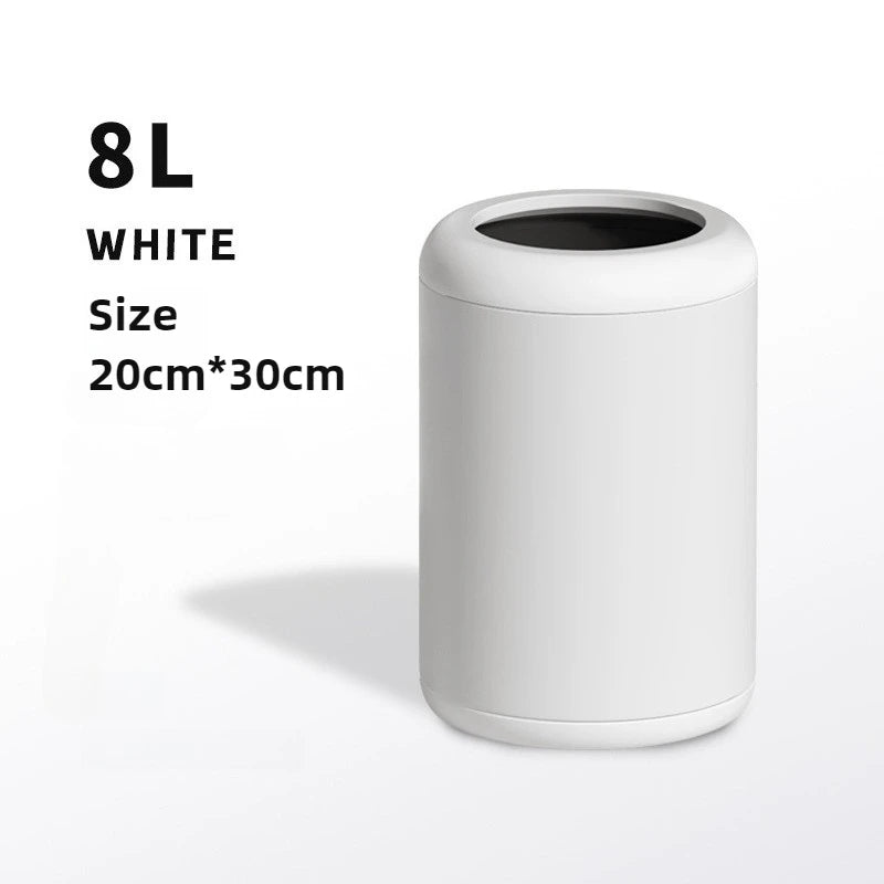 Modern Iron Trash Can 8L/12L – Waste Bin for Home Rooms Iron Waste Bin Babs 8L White