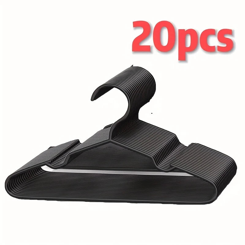 Non-Slip Plastic Clothes Hangers – Space Saving Heavy Duty Clothes Hangers Babs 20Pcs Black