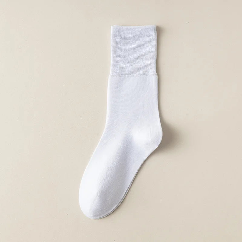 Women's Moisture-Wicking Mid-Calf Socks 5-Pack | Seamless Women's Casual Socks Babs WHITE One Size