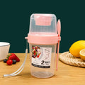 Two-Layer Yogurt Salad Cup with Lid, Spoon & Sauce Cup Food Storage Container Babs Pink