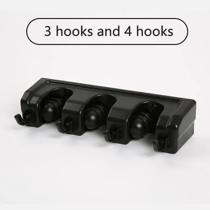 Wall-Mounted Mop & Broom Holder Rack – 3/4/5 Slot Broom & Mop Holder Babs H-3ABS