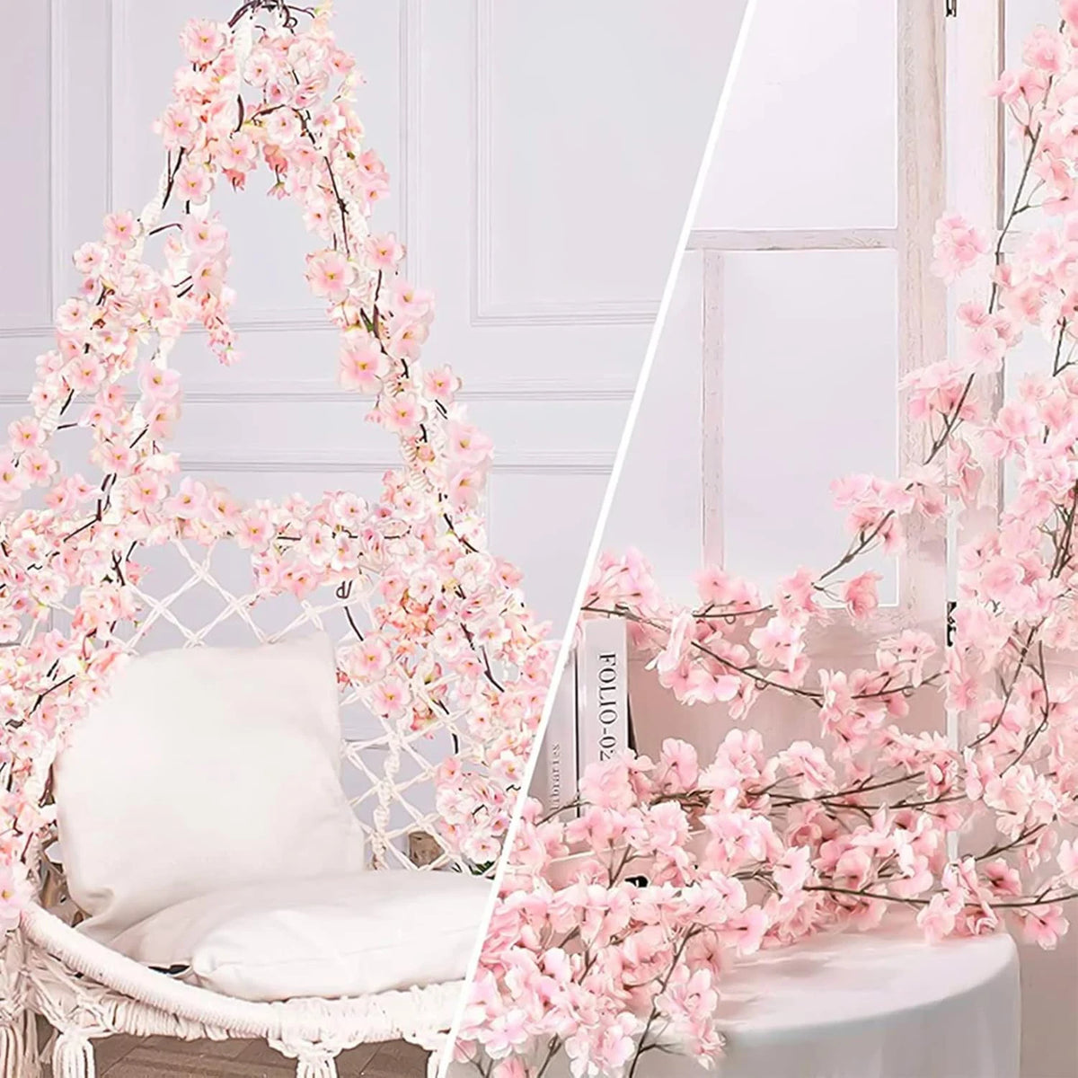 180CM Artificial Sakura Vine – Silk Flowers for Wedding & Home Decor Artificial Flower Vine Babs
