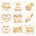 10Pcs Gold Team Bride Tattoo Stickers – Bachelorette Party Temporary Tattoo Stickers Babs 10Pcs Random