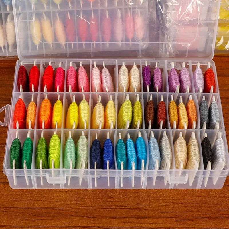 Cotton Embroidery Floss Kit 50 Colors with Storage Box Embroidery Floss Kit Babs